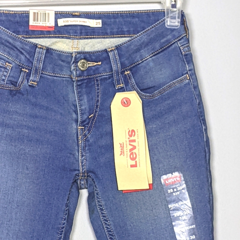 NEW Levis 535 Womens Super Skinny Mid Rise Jeans 25x30